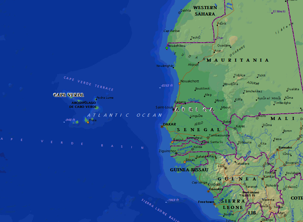 Кабо верде на карте. Острова зеленого мыса Кабо Верде на карте. Зеленый мыс Кабо Верде на карте. Государство Кабо Верде на карте. Острова зелёного мыса на карте Африки.